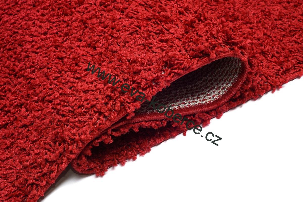 Koberec Shaggy Parisian červený kruh 140cm